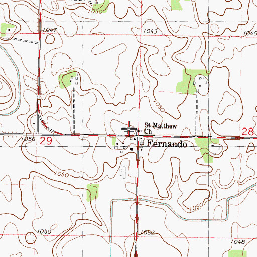 Topographic Map of Saint Matthew's Cemetery, MN
