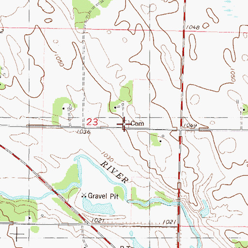 Topographic Map of Evangelical Cemetery, MN