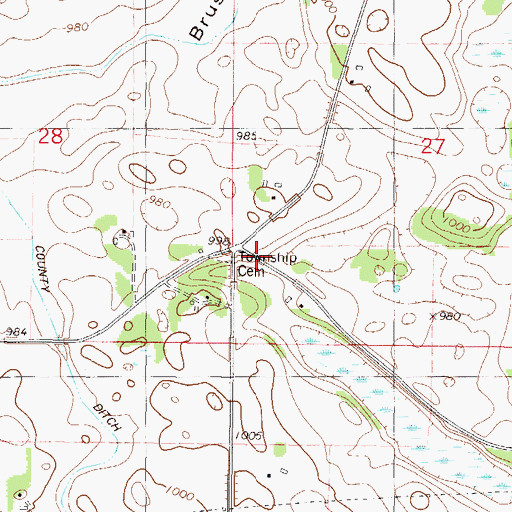 Topographic Map of Bergan Township Cemetery, MN