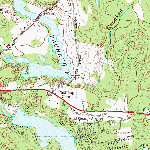Topographic Map of Crooked Brook, CT
