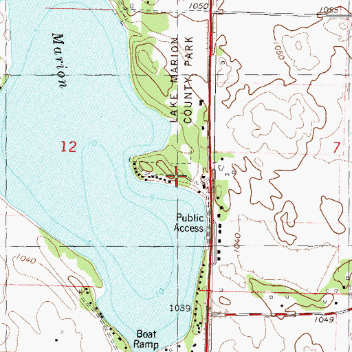 Topographic Map of Lake Marion Campground, MN