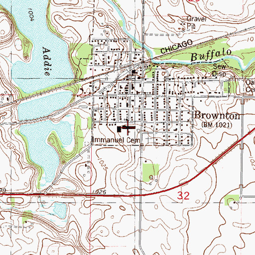 Topographic Map of McLeod West Senior High School, MN