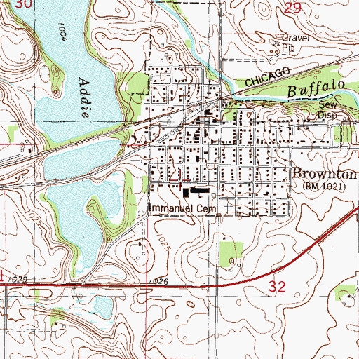 Topographic Map of Grace Lutheran Church, MN