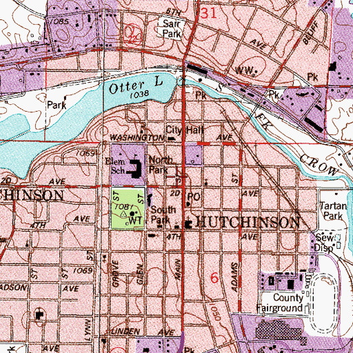 Topographic Map of Oak Heights Covenant Church, MN