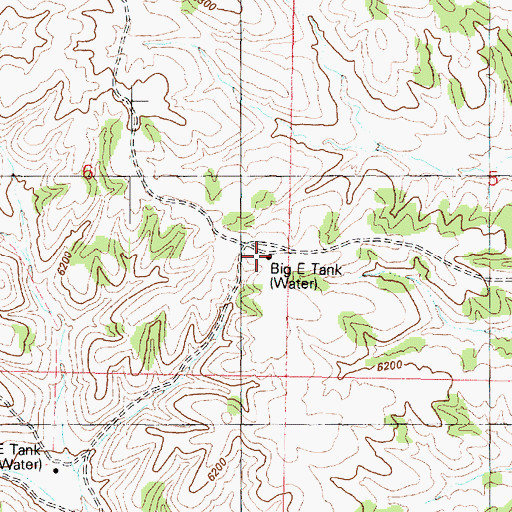Topographic Map of Big E Tank, AZ