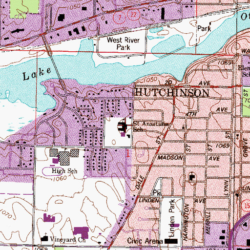 Topographic Map of Saint Anastasia Catholic Church, MN