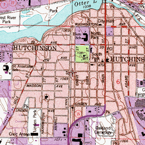 Topographic Map of Grace Lutheran Church, MN