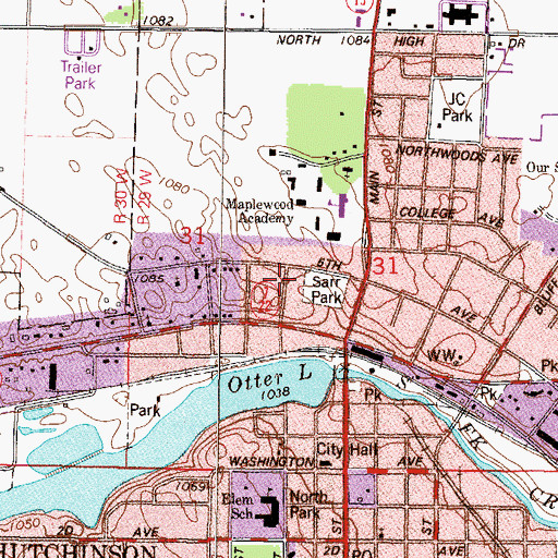 Topographic Map of Calvary Wesleyan Church, MN