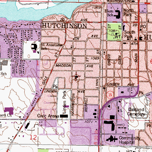 Topographic Map of Bethlehem United Methodist Church, MN