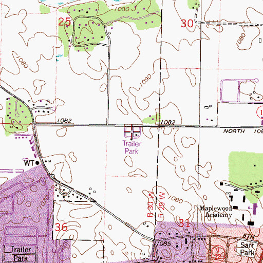 Topographic Map of Northview Court, MN