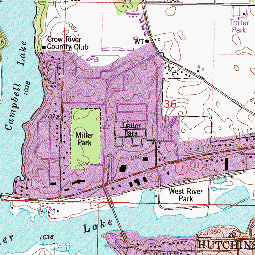 Topographic Map of Country Club Terrace Mobile Home Park, MN
