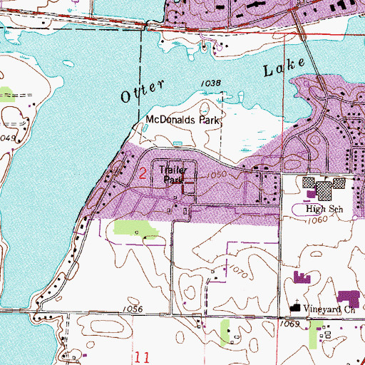 Topographic Map of McDonalds Lakeview Terrace, MN