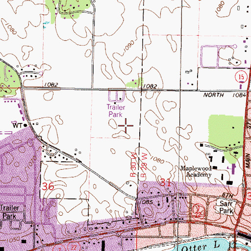 Topographic Map of Meadow Links Public Golf Course, MN