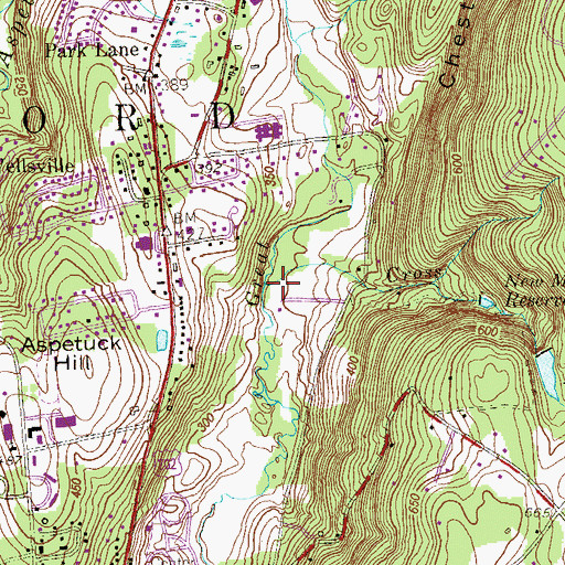 Topographic Map of Cross Brook, CT