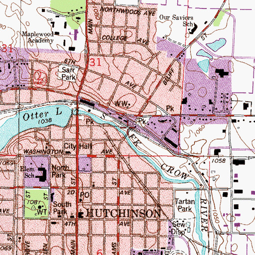 Topographic Map of McLeod County Veterans Memorial Park, MN