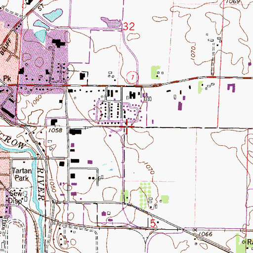 Topographic Map of Kimberly Park, MN