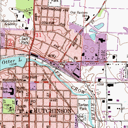 Topographic Map of Boy Scout Park, MN