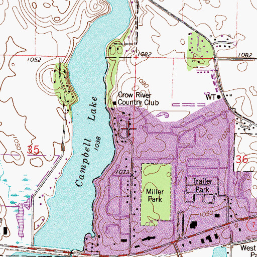 Topographic Map of Shady Ridge Park, MN