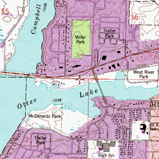 Topographic Map of Odd Fellow's Park, MN