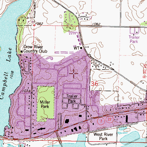 Topographic Map of Rotary Park, MN