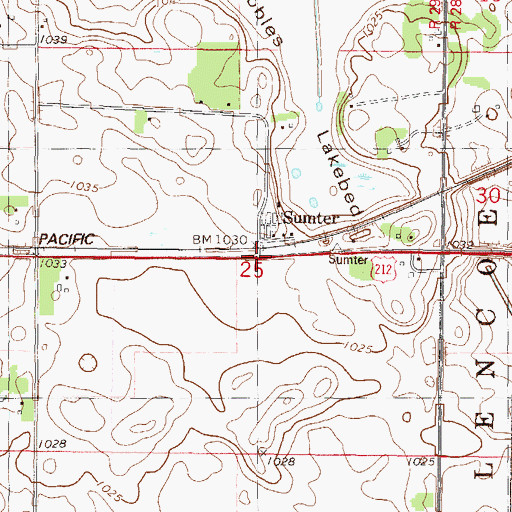 Topographic Map of Sumter Post Office (historical), MN
