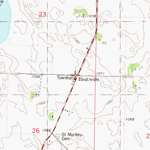 Topographic Map of Heatwole Post Office (historical), MN
