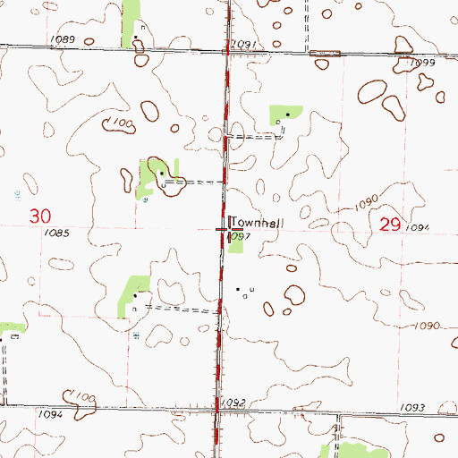 Topographic Map of German Lutheran Cemetery, MN