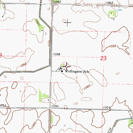 Topographic Map of Evangelical Lutheran Cemetery, MN