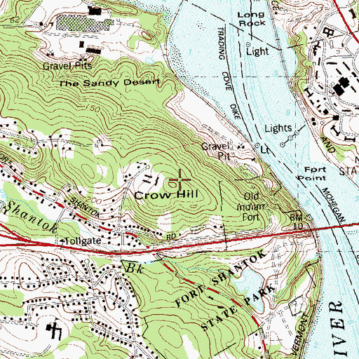 Topographic Map of Crow Hill, CT