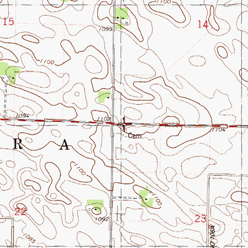 Topographic Map of Palmyra Covenant Swedish Mission Cemetery, MN