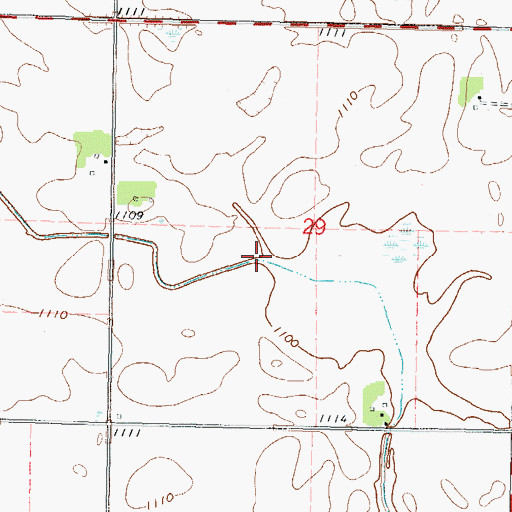 Topographic Map of Friends Cemetery, MN