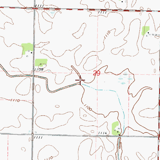 Topographic Map of Brookfield Cemetery, MN