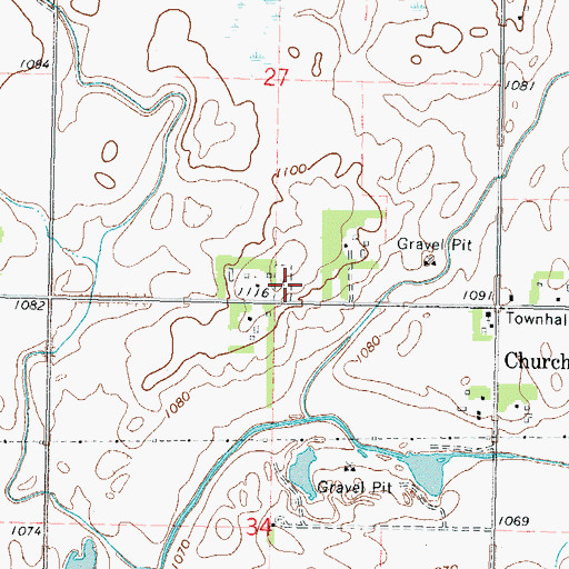 Topographic Map of Methodist Episcopal Cemetery, MN