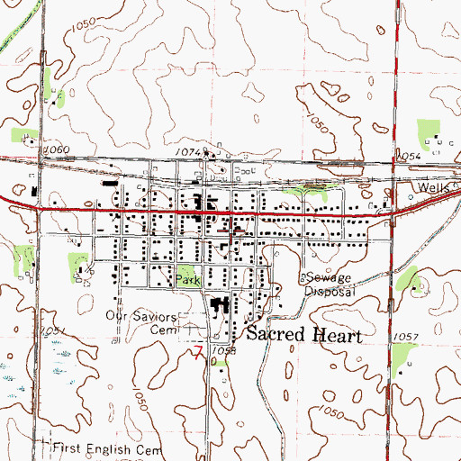Topographic Map of Sacred Heart Police Department, MN
