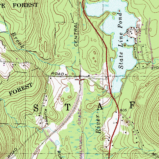 Topographic Map of Crow Hill Brook, CT