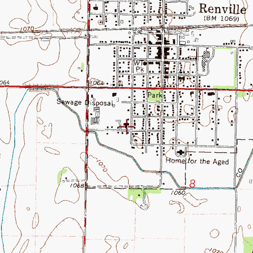 Topographic Map of First Lutheran Church, MN
