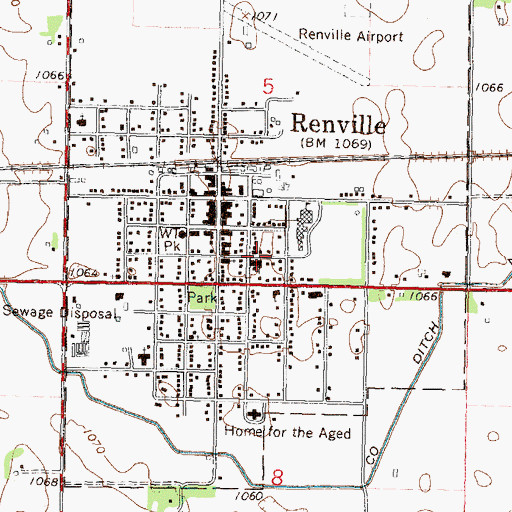 Topographic Map of Saint John's Lutheran Church, MN