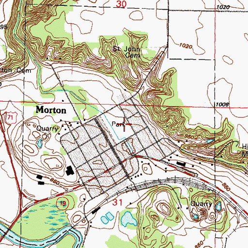 Topographic Map of Renville County Historical Museum, MN