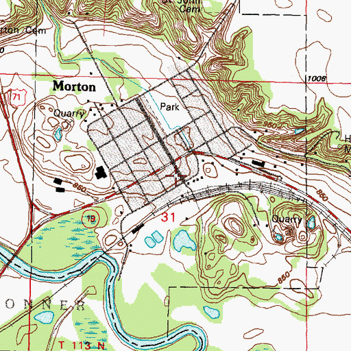 Topographic Map of Morton Post Office, MN