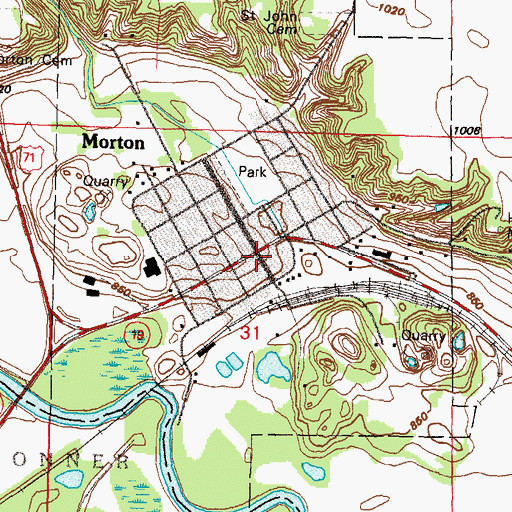 Topographic Map of Saint John's Catholic Church, MN