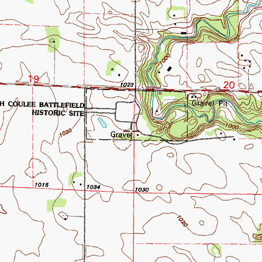 Topographic Map of Marguth Grave Site, MN