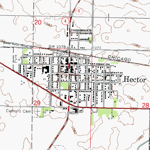 Topographic Map of Church of God, MN