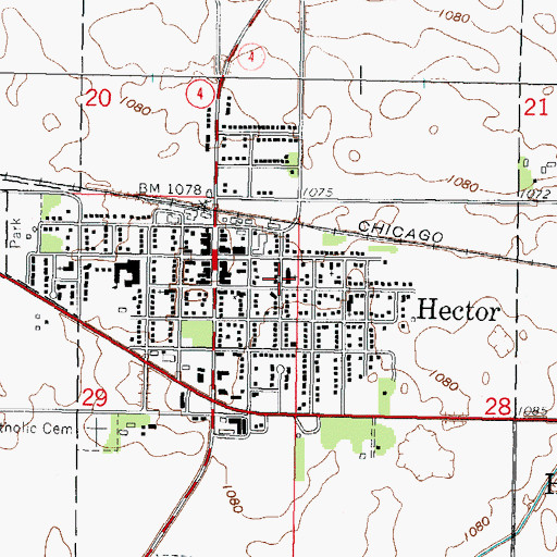 Topographic Map of Saint John's Catholic Church, MN