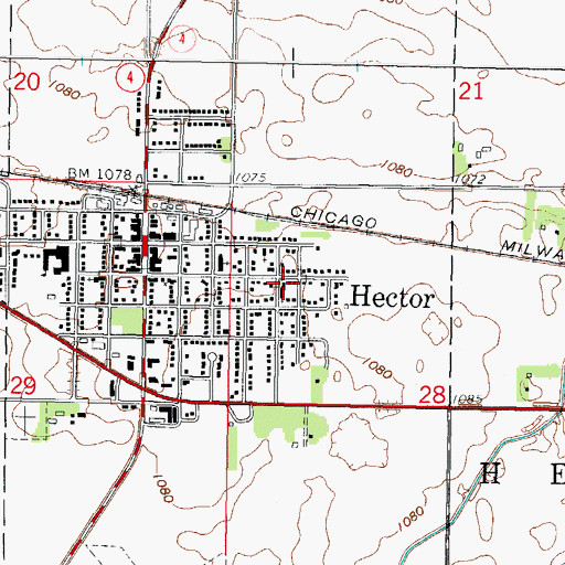 Topographic Map of Saint Paul's Lutheran Church, MN
