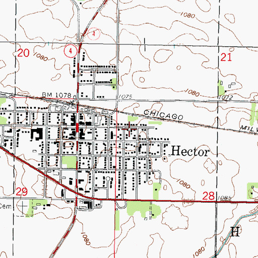 Topographic Map of Evangelical Free Church, MN