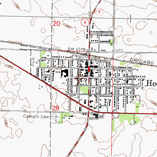 Topographic Map of United Methodist Church, MN