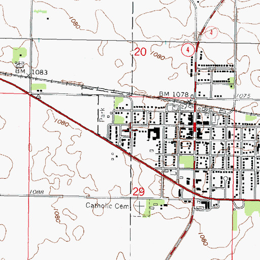 Topographic Map of First Lutheran Church, MN