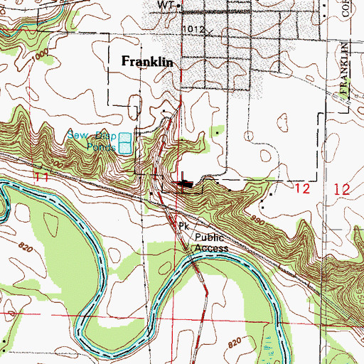 Topographic Map of Franklin Health Care Center, MN