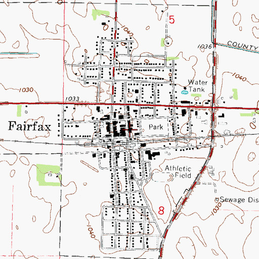 Topographic Map of New Municipal Library, MN