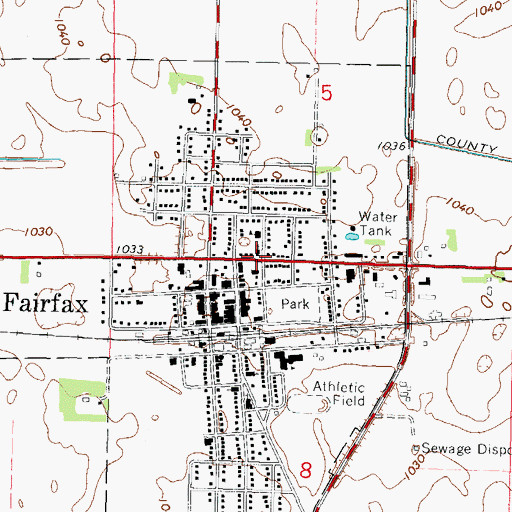 Topographic Map of Saint John's Lutheran Church, MN